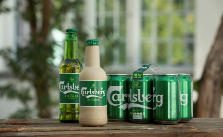 Carlsberg будет разливать пиво в бумажные бутылки
